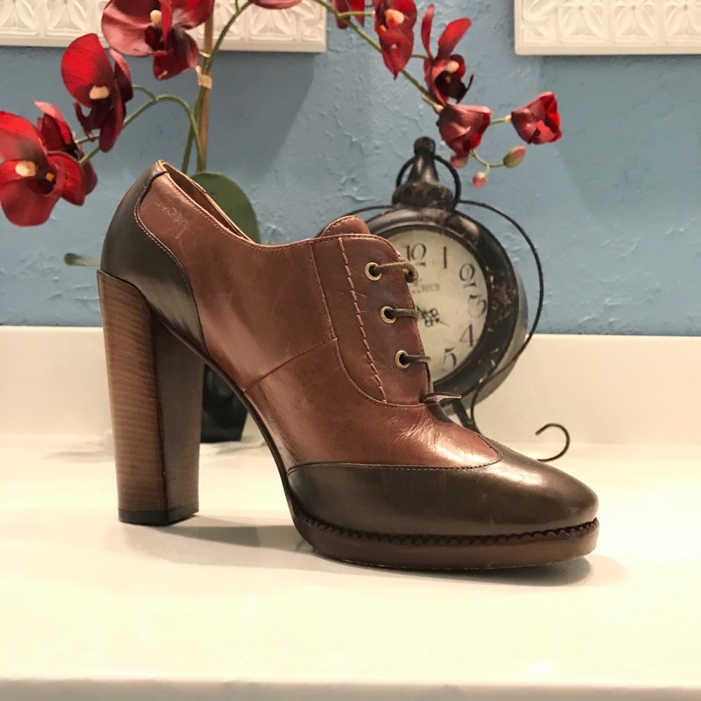 Marc by Marc Jacobs two- toned brown leather heels - Picture 1 of 4
